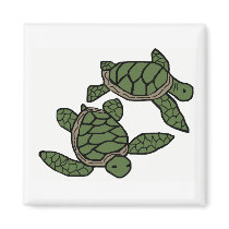 Sibling  honu  sea turtles magnet