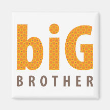 SIBLINGS COLLECTION - big brother {orange} Fridge Magnets