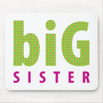 SIBLINGS COLLECTION - big sister {lime} mousepads by simplysweetart SIBLINGS COLLECTION - big sister {lime} mousepads