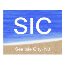 SIC Sea Isle City NJ Beach Postcard