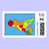 Sicilia Map postage postage