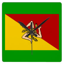 Sicily Flag Wall Clock