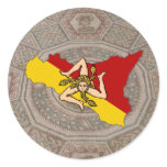 Sicily Trinacria Mosaic Sticker