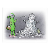 sick day snowman post cards