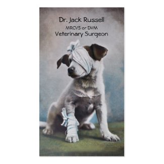 Sick dog veterinarian business card