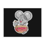 sick mouse eating porridge postcards
