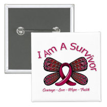 Sickle Cell Anemia Butterfly I Am A Survivor Pinback Button