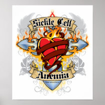 Sickle Cell Anemia Cross & Heart Print