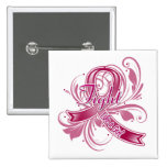 Sickle Cell Anemia Fight Like a Girl Flourish Buttons