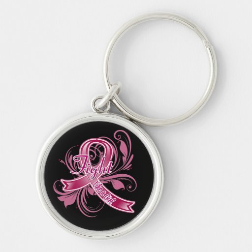 Sickle Cell Anemia Fight Like a Girl Flourish Keychains
