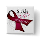Sickle Cell Awareness Ribbon Buttons