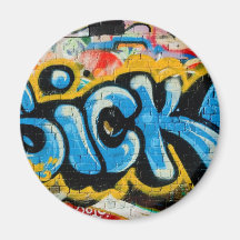 Sicko Graffiti on the Textured Wall Refrigerator Magnets