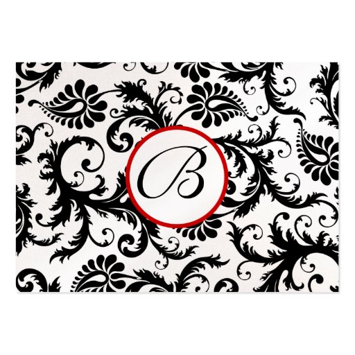 Side Borders Black Damask Response Website Cards Business Card Template (back side)