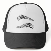 Side view of bones of the feet trucker hats