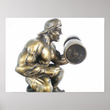Side view of weightlifter print