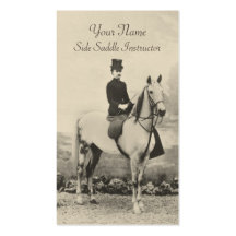 Sidesaddle horse and rider business card