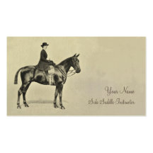 Sidesaddle horse and rider business card