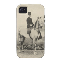 Sidesaddle rider sepia photo iPhone 4 cases