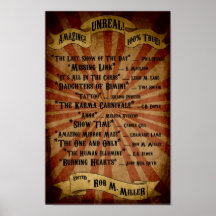 Sideshow Table of Contents Poster