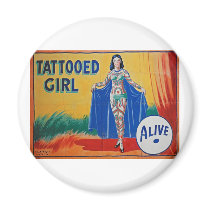 Sideshow Tattooed Girl Refrigerator Magnets