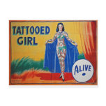 Sideshow Tattooed Girl postcards