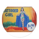 Sideshow Tattooed Girl stickers by spyderfyngers Sideshow Tattooed Girl stickers