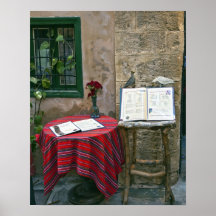 Sidewalk cafe, Chania, Crete, Greece Posters