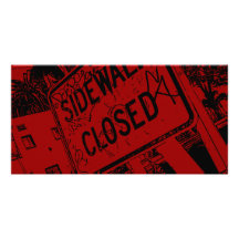 Sidewalk Closed Photo Cards