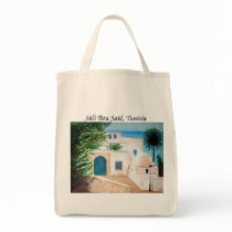 "Sidi Bou Said, Tunisia" large tote bag
