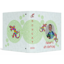Sidney Salamander Birthday Photo Album binders by anuradesignstudio Sidney Salamander Birthday Photo Album binders