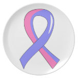 SIDS Blue Pink Ribbon 3 Dinner Plate