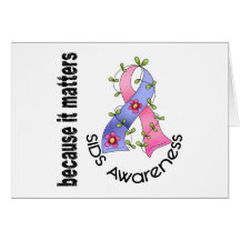 SIDS Flower Ribbon 3 Greeting Cards