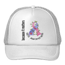 SIDS Flower Ribbon 3 Mesh Hats