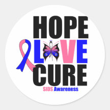 SIDS Hope Love Cure Round Stickers