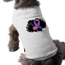 SIDS Pink Blue Ribbon With Scribble Dog Clothing
