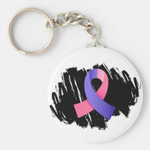 SIDS Pink Blue Ribbon With Scribble Keychain