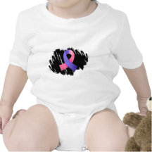 SIDS Pink Blue Ribbon With Scribble Tee Shirt