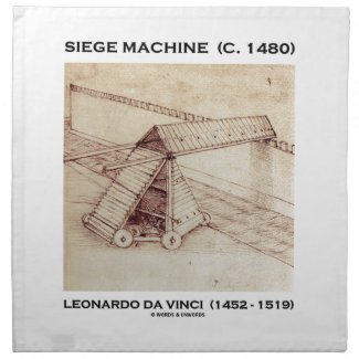 Siege Machine (Circa 1480) Leonardo da Vinci Printed Napkins