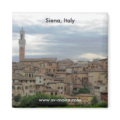 Siena, Italy, tower of City Hall at left Magnets by lshickzazzle