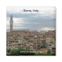 Siena, Italy, tower of City Hall at left magnets