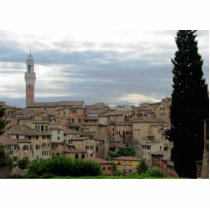 Siena, Italy, tower of City Hall at left photo sculptures by lshickzazzle Siena, Italy, tower of City Hall at left photo sculptures
