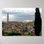 Siena, Italy, tower of City Hall at left posters