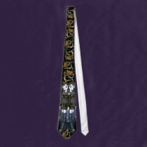 "Sienna & Celeste" Dragon Twin Fairies Art Tie