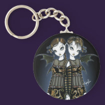 "Sienna & Celeste" Dragon Twin Fairies Keychain keychains