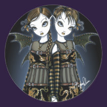 "Sienna & Celeste" Dragon Twin Fairies Stickers stickers