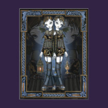 Sienna & Celeste Gothic Dragon Twins Fae Postcard postcards