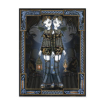 Sienna & Celeste Gothic Dragon Twins Fae Postcard