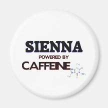 Sienna powered by caffeine fridge magnet