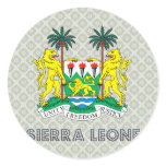Sierra Leone Coat of Arms Round Stickers