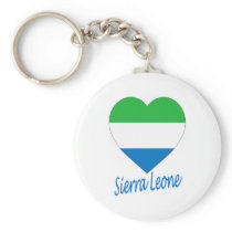 Sierra Leone Flag Heart Keychain